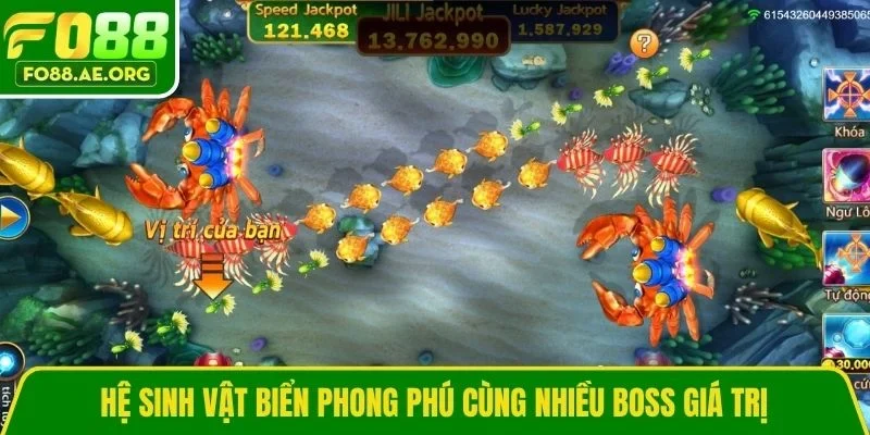 Hệ sinh vật biển phong phú cùng nhiều Boss giá trị