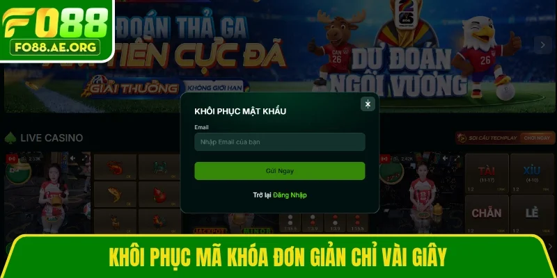 Khôi phục mã khóa đơn giản chỉ vài giây